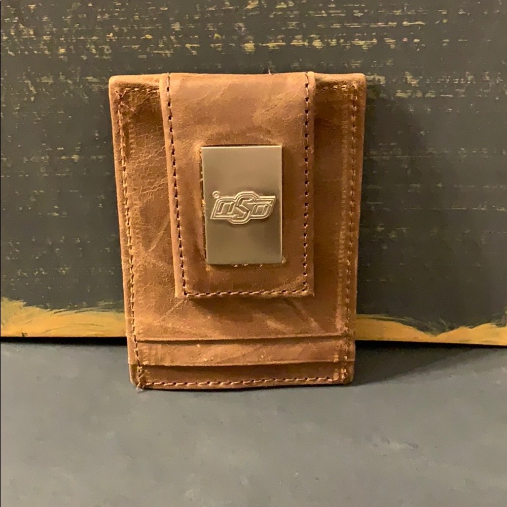 OSU Genuine Leather Money Clip Wallet